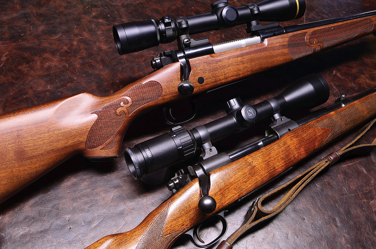 A new Winchester Model 70 Featherweight (top) and a Model 70 (bottom) from 1952. Quality-wise, there’s  little to choose between them, both excellent, and allowing for  inflation, the new one is actually slightly cheaper.